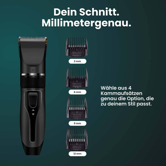 ssitech Haarschneidemaschine mit Barttrimmer, USB-Ladung, Titan-Klinge, Silber