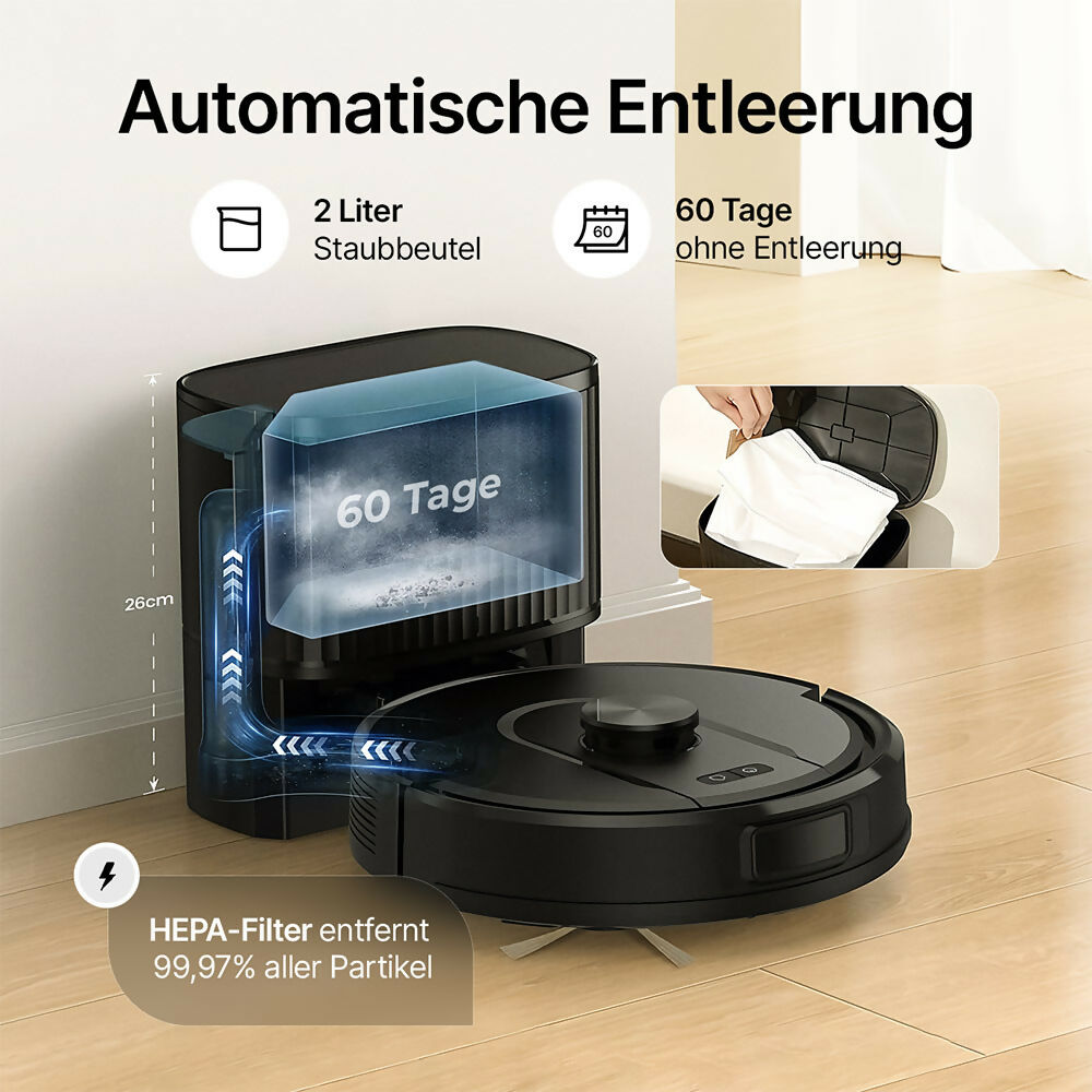 Proscenic Saugroboter W11 mit Absaugstation