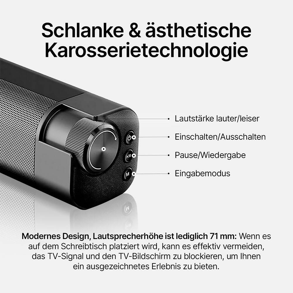 Premium Bluetooth-Soundbar mit integriertem Subwoofer & HDMI