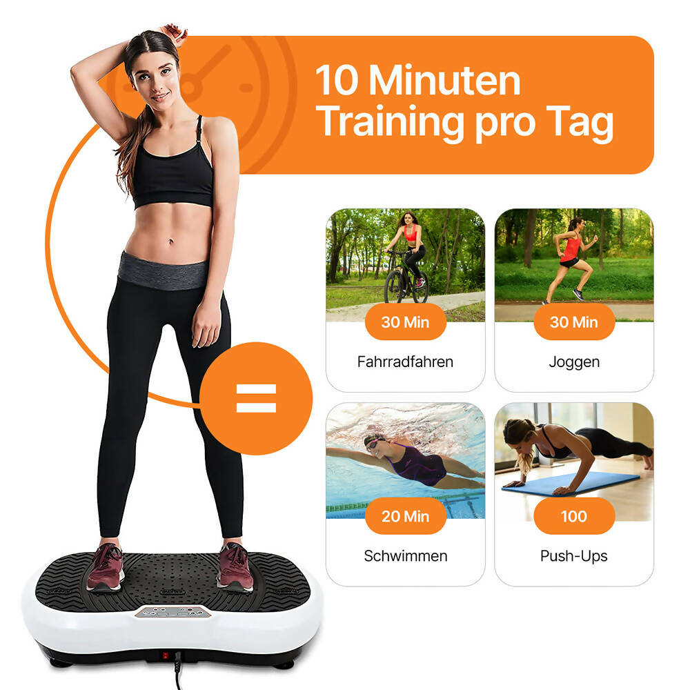 Vibrationsplatte mit 12 Programmen und 99 Intensitätsstufen für effizientes Training / Fitnessplatte