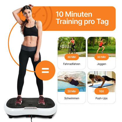 Vibrationsplatte mit 12 Programmen und 99 Intensitätsstufen für effizientes Training / Fitnessplatte