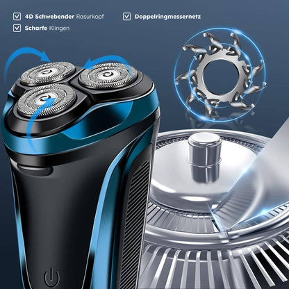 AmurheyDirect elektrischer Herrenrasierer mit Pop-up-Trimmer, Nass- und Trockenrasur, 99 Min. Laufzeit