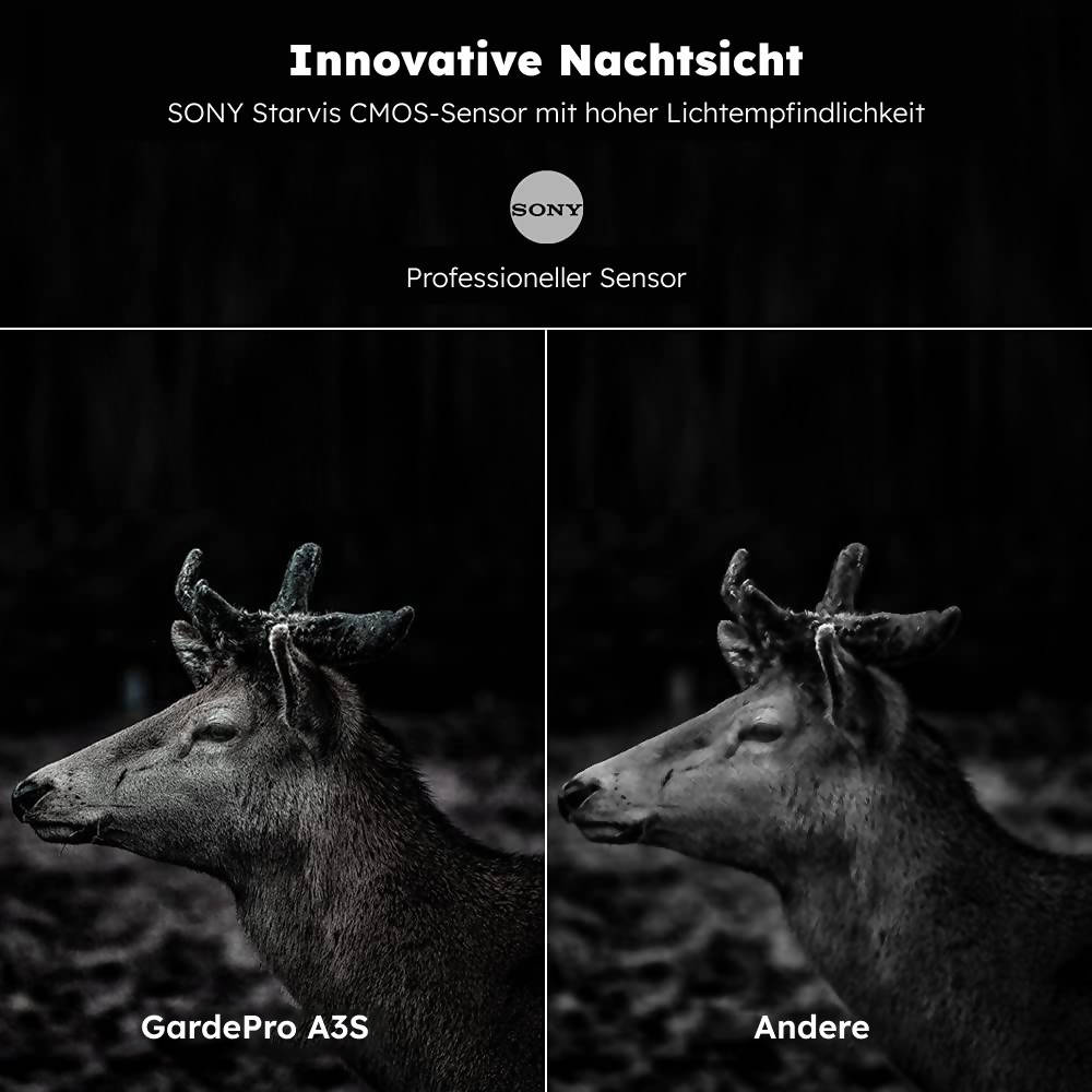 48 MP Wildkamera mit Nachtsicht (30 m) und 2,4 Zoll Farbbildschirm