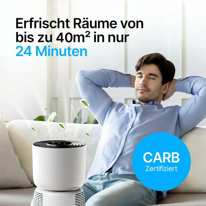 Luftreiniger mit 6-Stufen-HEPA-Filterung, Auto-Modus & 360 Grad Luftzirkulation