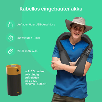 Elektrisches Nackenmassagegerät mit Wärmefunktion (Schwarz)