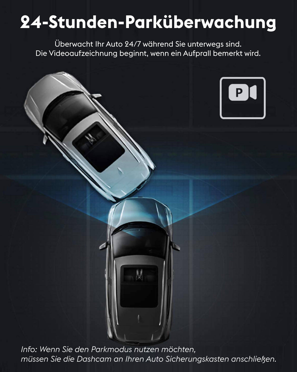 Dashcam Autokamera 1080p mit 32GB SD-Karte, 310 Grad Weitwinkel