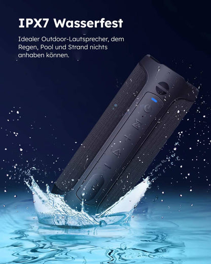 AUKTECH Bluetooth-Lautsprecher mit 24 W, IPX7, Freisprechfunktion und LED-Licht