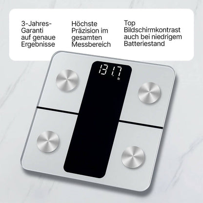 Vitafit Körperfettwaage Silber mit App-Anbindung (13 Werte) bis 180 kg