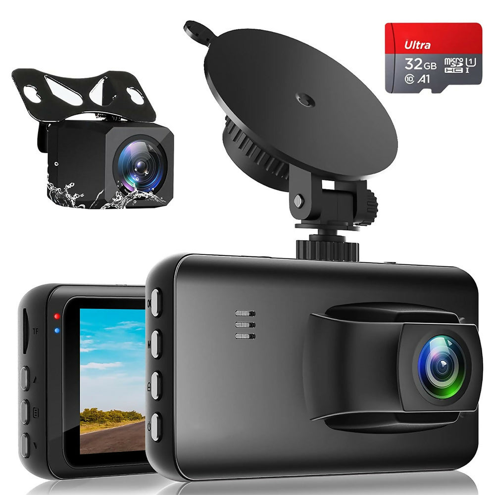 Dual-Dashcam Pro Full-HD (1080P) mit Nachtsicht und Parkueberwachung (1x)