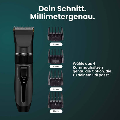 ssitech Haarschneidemaschine mit Barttrimmer, USB-Ladung, Titan-Klinge, Silber