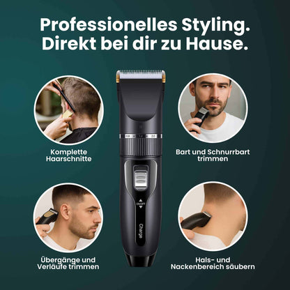 ssitech Haarschneidemaschine mit Barttrimmer, USB-Ladung, Titan-Klinge, Silber