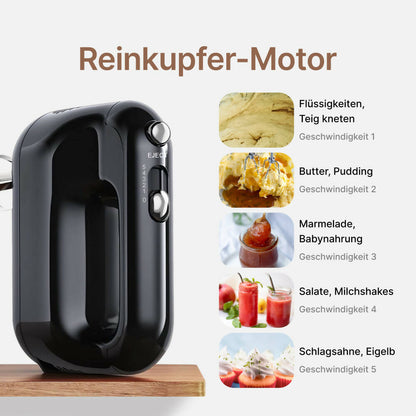 Homlee-EU Handmixer mit 5 Stufen, Turbo-Funktion und 300 Watt