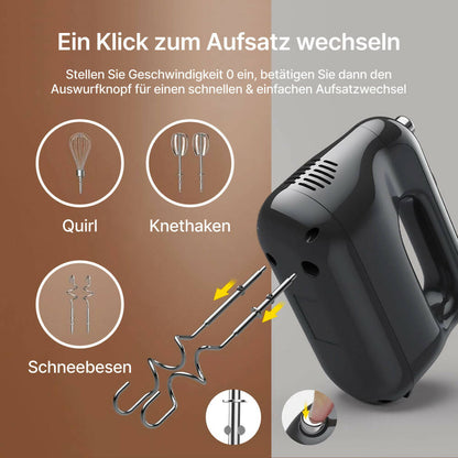 Homlee-EU Handmixer mit 5 Stufen, Turbo-Funktion und 300 Watt