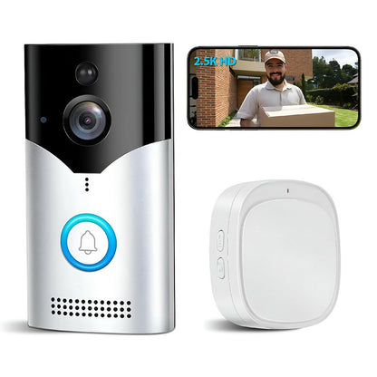 Türklingel mit 4MP Kamera, Nachtsicht, PIR, Zwei-Wege-Audio, Akku, 2,4-GHz-WLAN