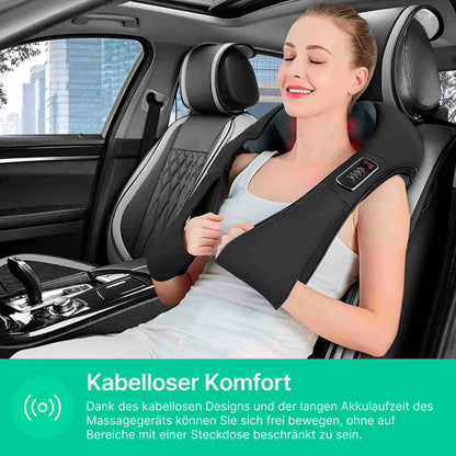 Elektrisches Nackenmassagegerät mit Wärmefunktion (Schwarz)