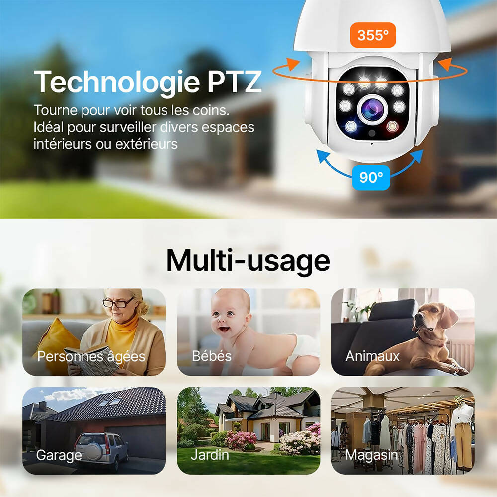 AUKTECH Außen-Überwachungskamera 2K (1x), kabelgebunden, WiFi, IP65