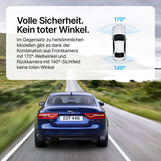 ssitech Dashcam mit Front- und Rückkamera, 1080p Full HD, Nachtsicht und G-Sensor