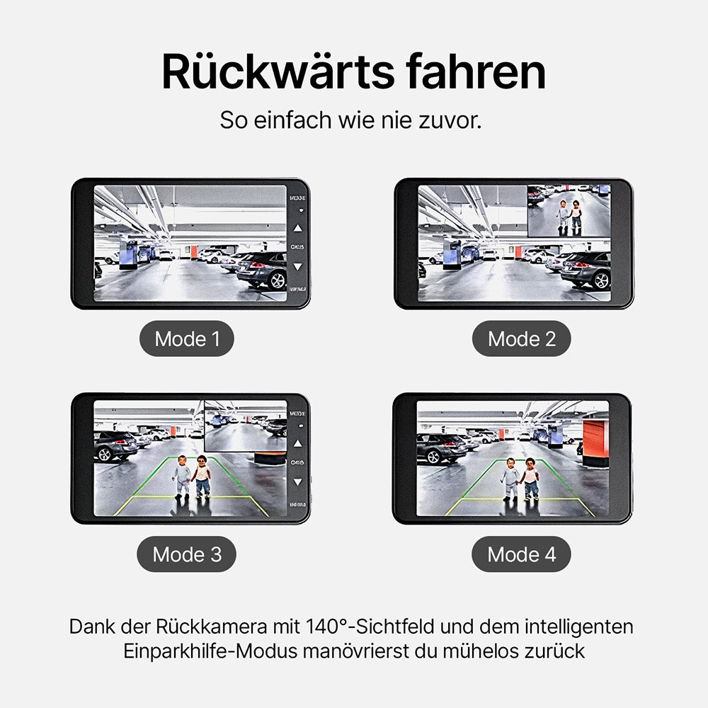 Dashcam Front- und Rueckkamera 1080p Full HD Nachtsicht Parkueberwachung G-Sensor Blau