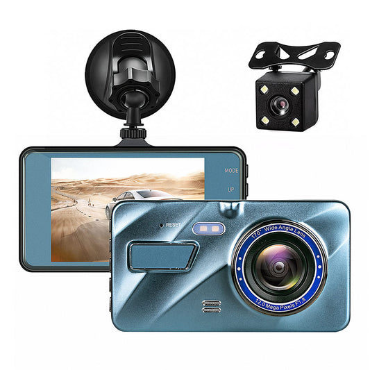 Dashcam Front- und Rueckkamera 1080p Full HD Nachtsicht Parkueberwachung G-Sensor Blau