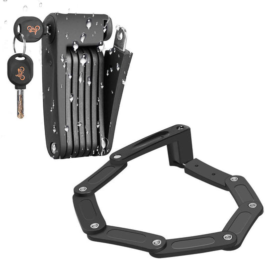 Faltbares Fahrrad-Faltschloss aus Stahl mit Halterung und 2 Schlüsseln (1x)