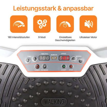 Vibrationsplatte mit 12 Programmen und 99 Intensitätsstufen für effizientes Training / Fitnessplatte