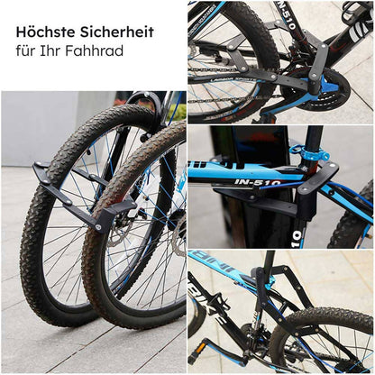 Faltbares Fahrrad-Faltschloss aus Stahl mit Halterung und 2 Schlüsseln (1x)