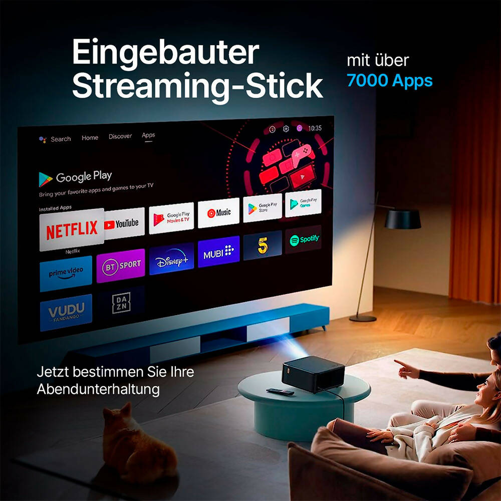 Yaber Projectors K2S 4K Beamer mit Android TV, 800 ANSI-Lumen und JBL-Lautsprechern