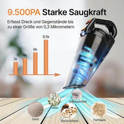 Morrione Akku-Handstaubsauger für Nass & Trocken mit LED-Licht