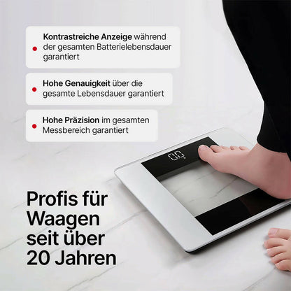 Vitafit Digitale Personenwaage 180 kg mit LED & Step-On (Silber)