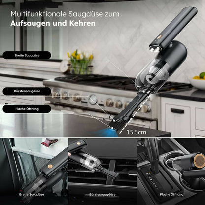 Cskyzk Akku-Handstaubsauger mit 6000 Pa, LED-Licht und klappbarem Griff