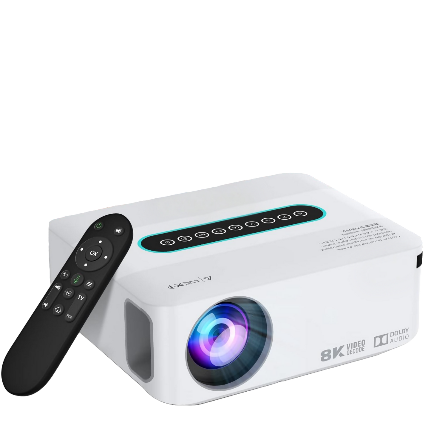 Smart Beamer 1080P mit 4K/8K Support, 5G WiFi & Bluetooth (Weiß)