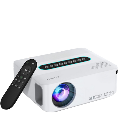 Smart Beamer 1080P mit 4K/8K Support, 5G WiFi & Bluetooth (Weiß)