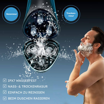 AmurheyDirect elektrischer Herrenrasierer mit Pop-up-Trimmer, Nass- und Trockenrasur, 99 Min. Laufzeit