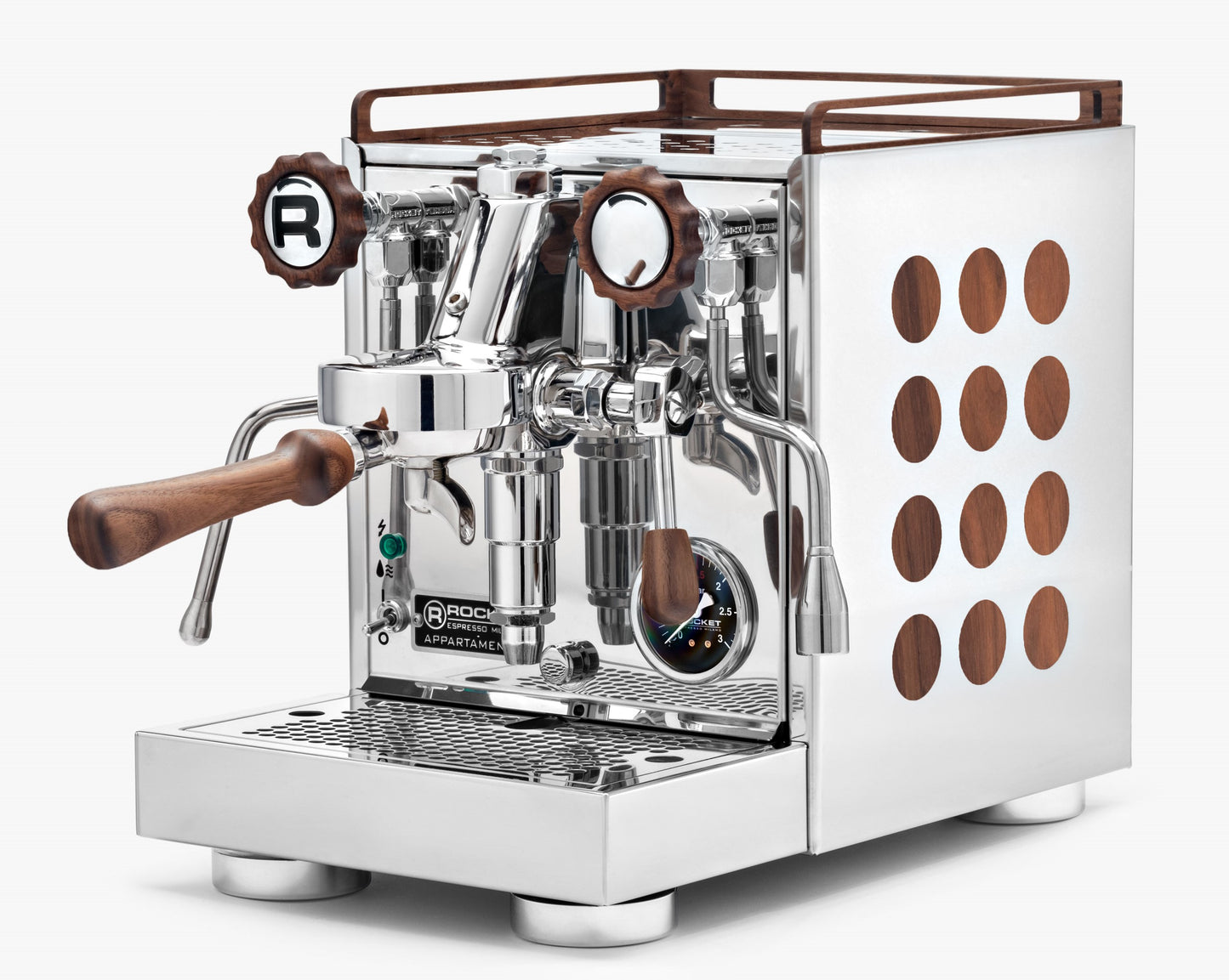 Rocket Appartamento 2.0 Holz Edition Siebträger Espressomaschine Zweikreiser, Nussholz