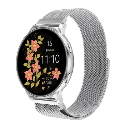 ssitech Damen Smartwatch W Pro Silber mit Edelstahlarmband