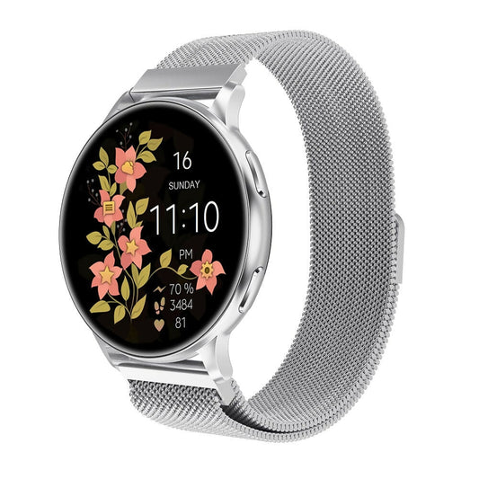 ssitech Damen Smartwatch W Pro Silber mit Edelstahlarmband