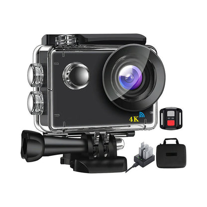 4K Action-Kamera mit WiFi, 2 Zoll Touchscreen & 30 m Unterwassergehäuse (Schwarz)