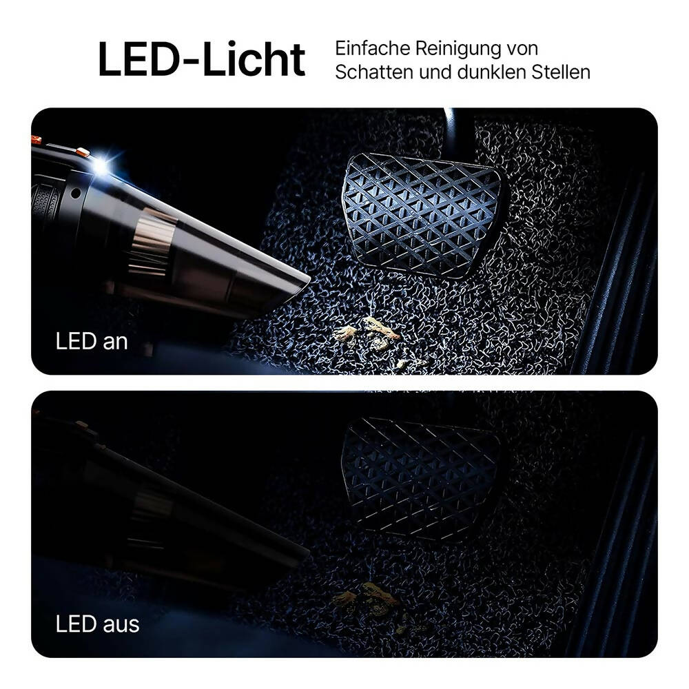 Morrione Akku-Handstaubsauger für Nass & Trocken mit LED-Licht
