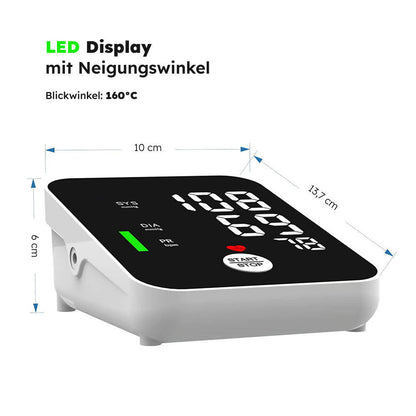 Blutdruckmessgerät AS13 Pro / Präzise Blutdruck- und Pulsmessung am Oberarm / Arrhythmie-Erkennung / Mit smarter Speicherfunktion / Für den Heimgebrauch